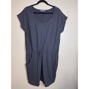 North Face Impulse Dress Women's XL Charcoal Striped‎ Stretch Pockets EUC
